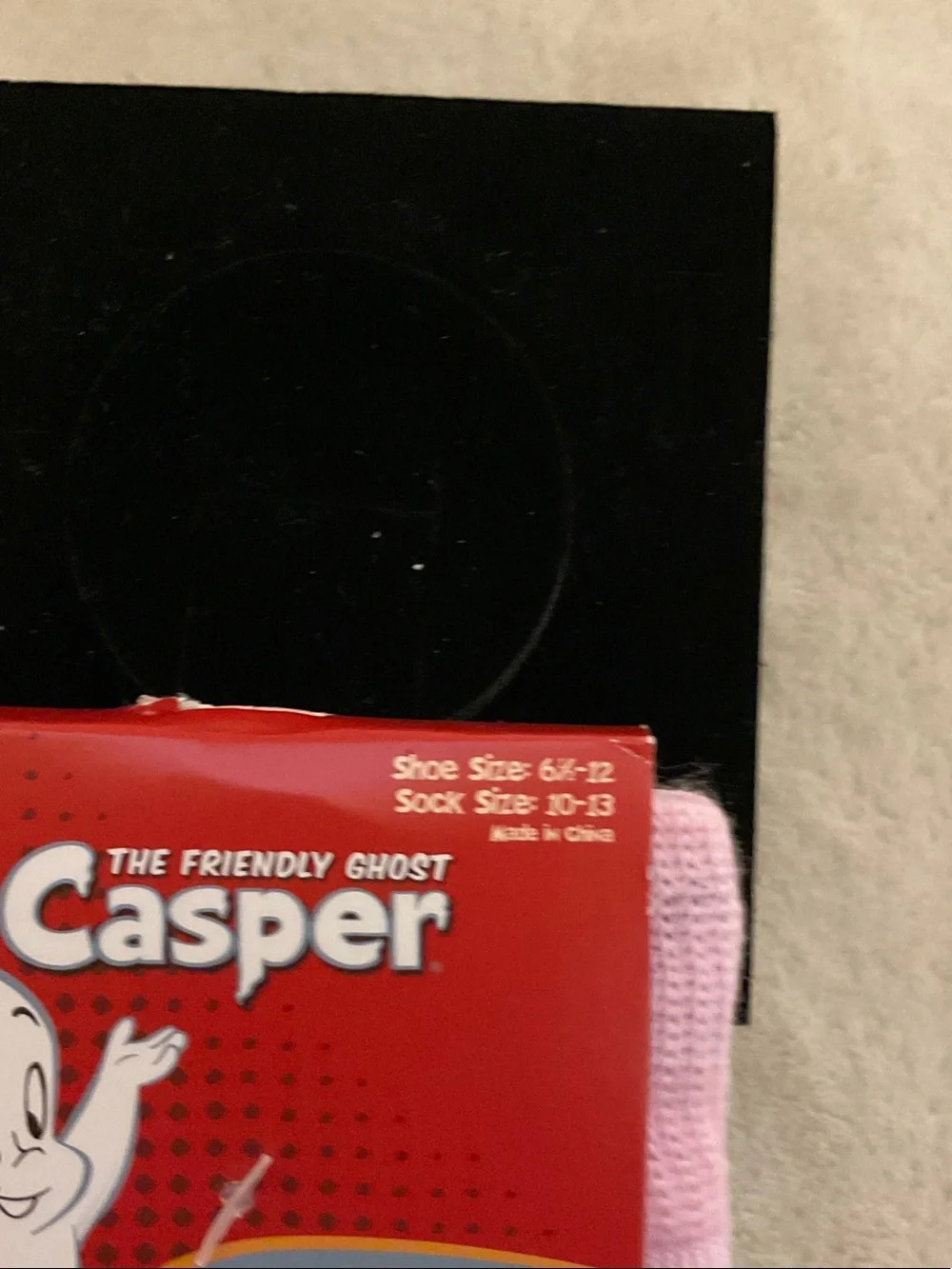 Classic Casper Graphic Crew Socks in Pink, Purple & Aqua